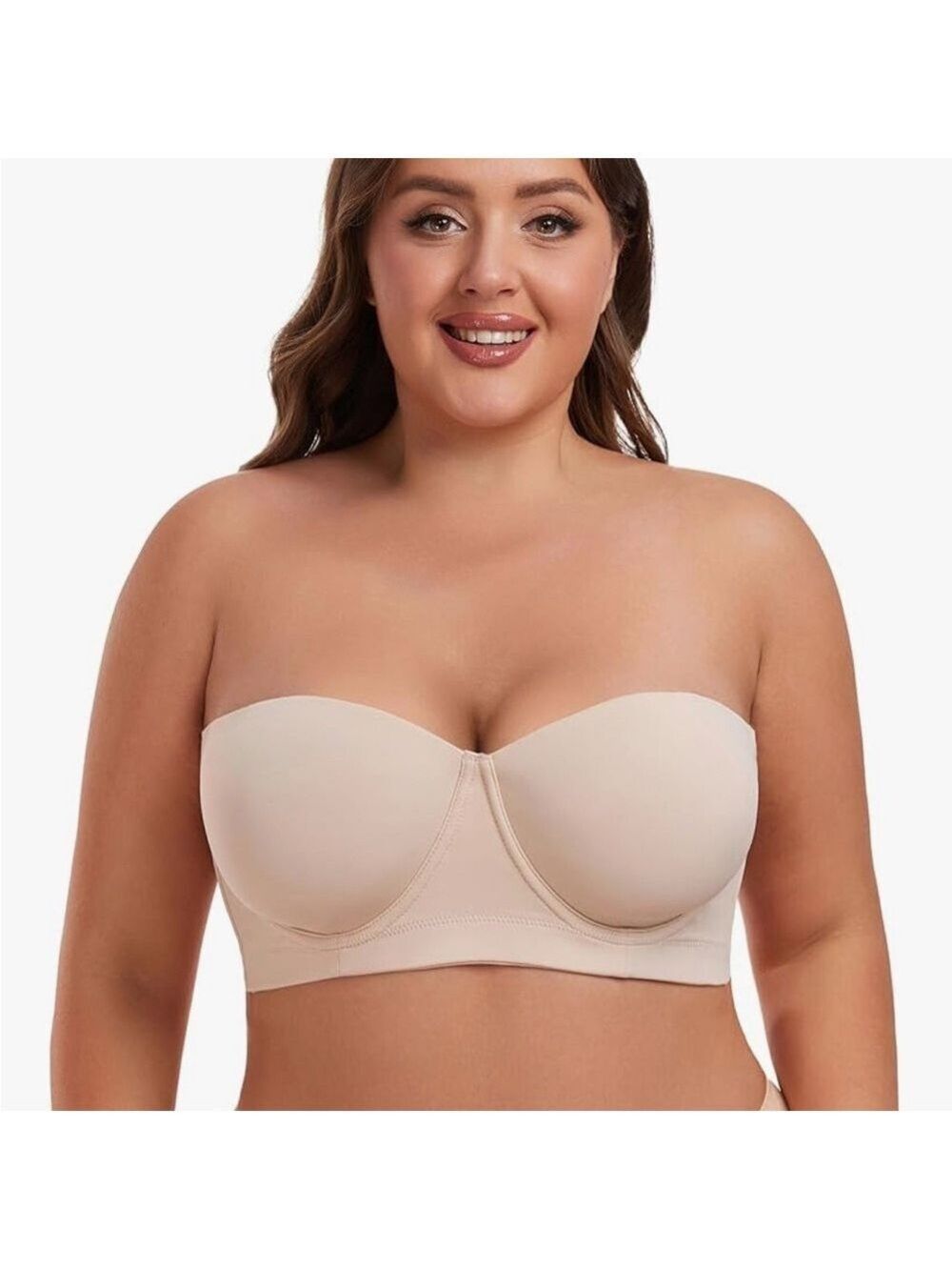 Women's Cream Strapless Bra